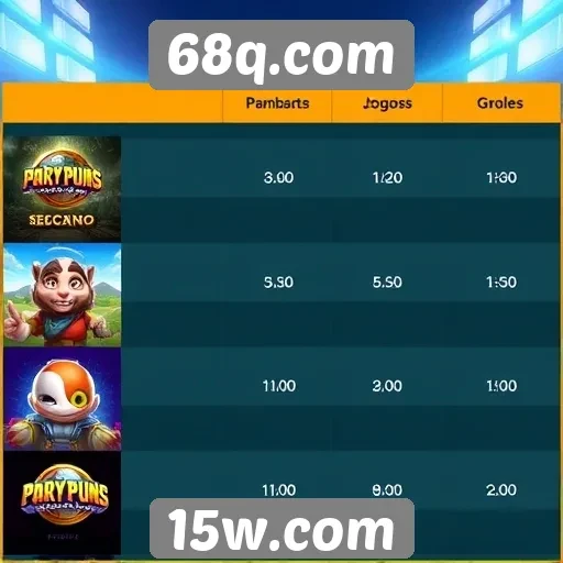 Comparativo entre jogos populares na plataforma 68q.com